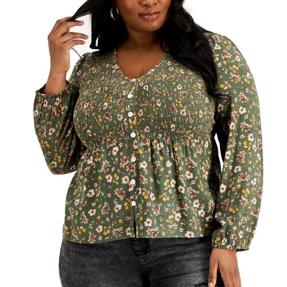 Floral Print Top / Size:  1X / New with Tags